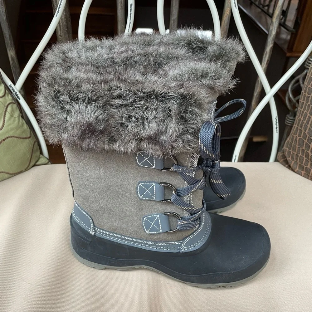 Khombu Slope Waterproof Faux Fur Winter Boots in Grey Size‎ 7